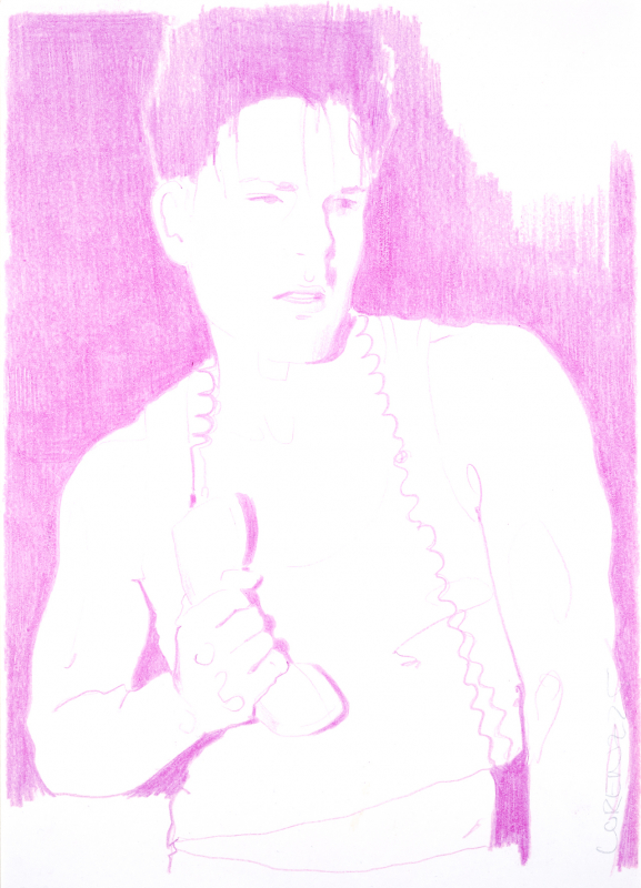 Nr.461_A4 | 2025 | Frank Lorenz | Original ca. 20x29 | gerahmt 50x40cm mit weissem oder schwarzem Holzrahmen und weissem Passepartout Buntstift | Mischtechnik auf Papier