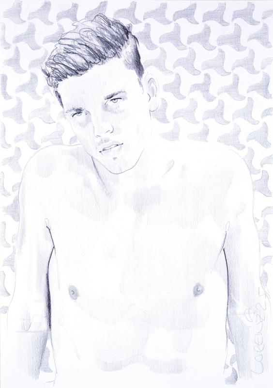 Nr.463_A4 | 2025 | Frank Lorenz | Original ca. 20x29 | gerahmt 50x40cm mit weissem oder schwarzem Holzrahmen und weissem Passepartout Bleistift | Mischtechnik auf Papier