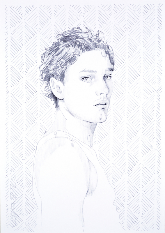 Nr.464_A4 | 2025 | Frank Lorenz | Original ca. 20x29 | gerahmt 50x40cm mit weissem oder schwarzem Holzrahmen und weissem Passepartout Bleistift | Mischtechnik auf Papier