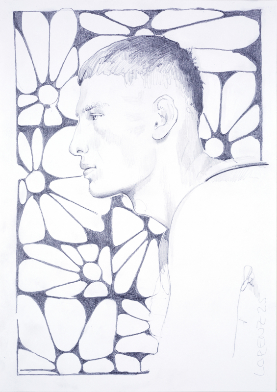 Nr.465_A4 | 2025 | Frank Lorenz | Original ca. 20x29 | gerahmt 50x40cm mit weissem oder schwarzem Holzrahmen und weissem Passepartout Bleistift | Mischtechnik auf Papier