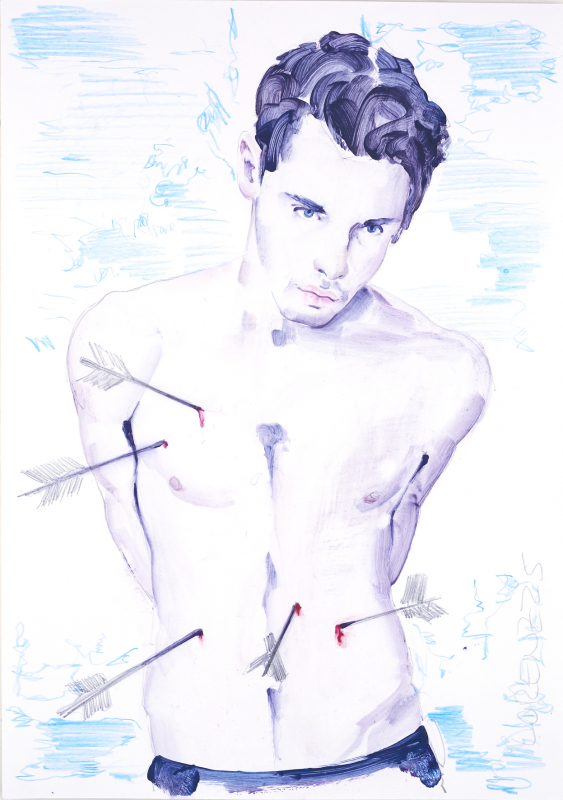 Nr.470_A4 | 2025 | Frank Lorenz | Original ca. 20x29 | gerahmt 50x40cm mit weissem oder schwarzem Holzrahmen und weissem Passepartout Acryl | Mischtechnik auf Papier