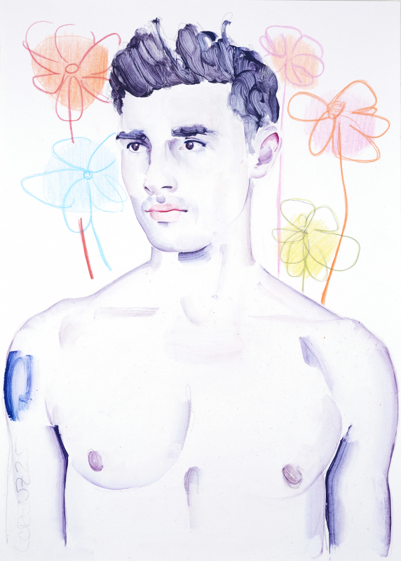 Nr.473_A4 | 2025 | Frank Lorenz | Original ca. 20x29 | gerahmt 50x40cm mit weissem oder schwarzem Holzrahmen und weissem Passepartout Acryl | Mischtechnik auf Papier