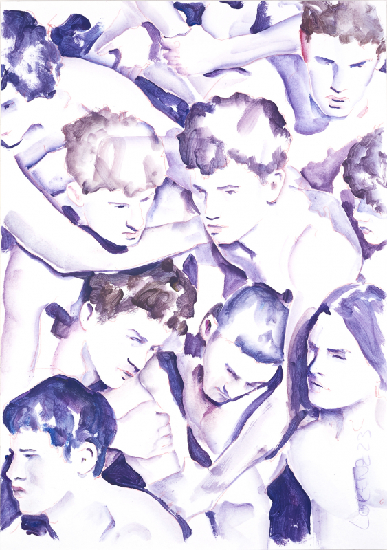 Nr.475_A4 | 2025 | Frank Lorenz | Original ca. 20x29 | gerahmt 50x40cm mit weissem oder schwarzem Holzrahmen und weissem Passepartout Acryl | Mischtechnik auf Papier