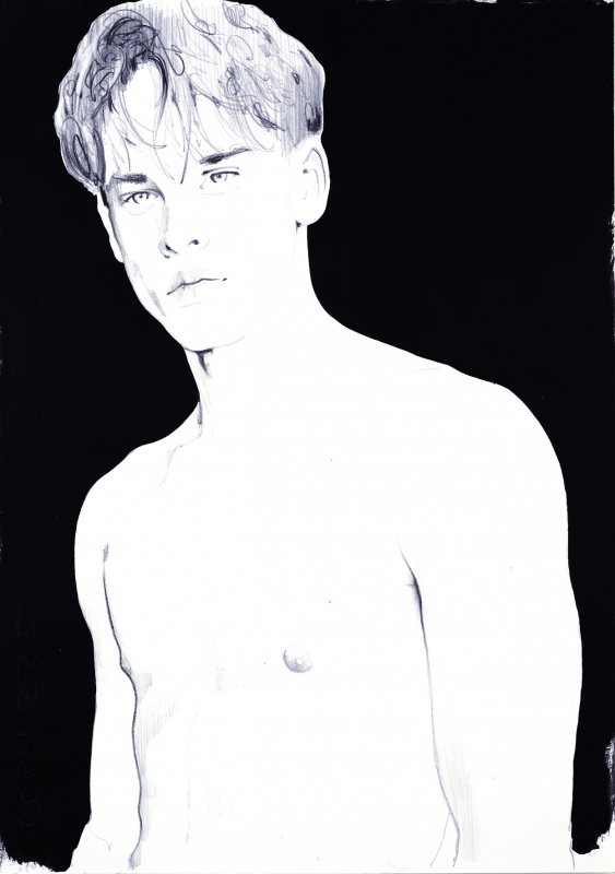 Nr.476_A4 | 2025 | Frank Lorenz | Original ca. 20x29 | gerahmt 50x40cm mit weissem oder schwarzem Holzrahmen und weissem Passepartout Acryl | Mischtechnik auf Papier