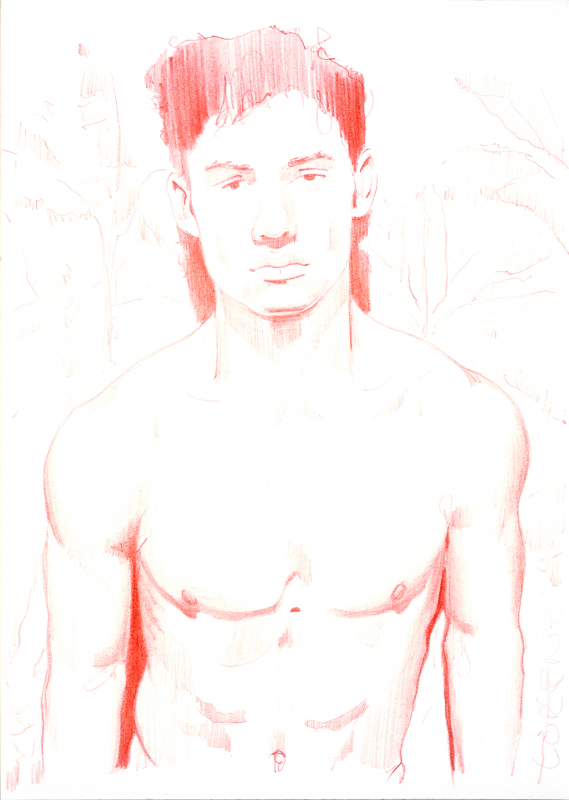 Nr.482_A4 | 2025 | Frank Lorenz | Original ca. 20x29 | gerahmt 50x40cm mit weissem oder schwarzem Holzrahmen und weissem Passepartout Buntstift | Mischtechnik auf Papier