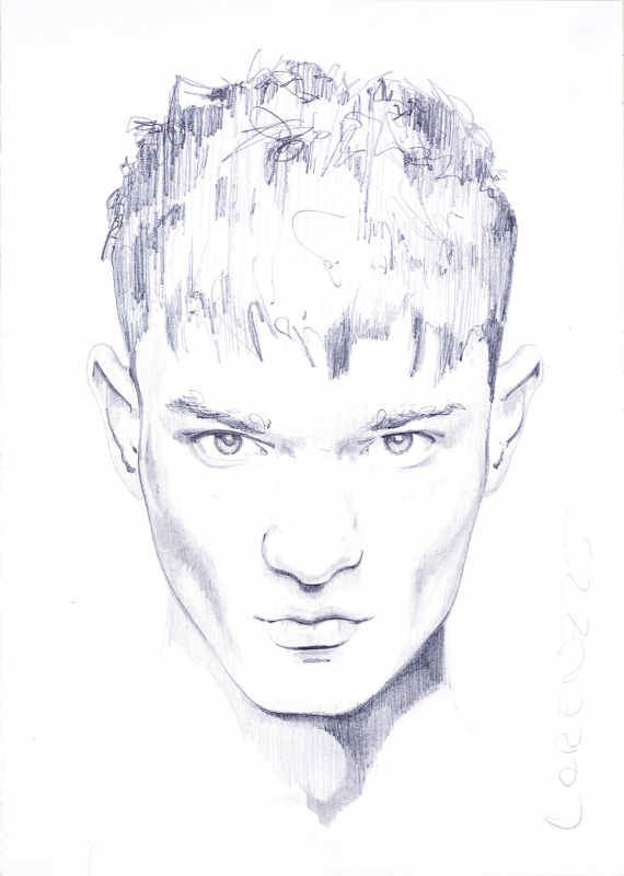 Nr.484_A5 | 2025 | Frank Lorenz | Original ca. 15x20 | gerahmt 24x30cm  mit weissem oder schwarzem Holzrahmen und weissem Passepartout Bleistift | Mischtechnik  auf Papier