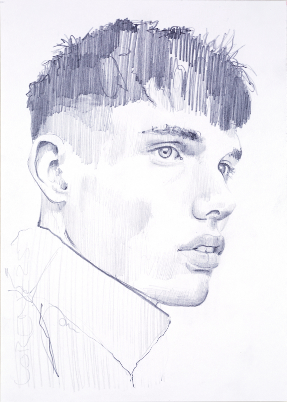 Nr.487_A5 | 2025 | Frank Lorenz | Original ca. 15x20 | gerahmt 24x30cm  mit weissem oder schwarzem Holzrahmen und weissem Passepartout Bleistift | Mischtechnik  auf Papier