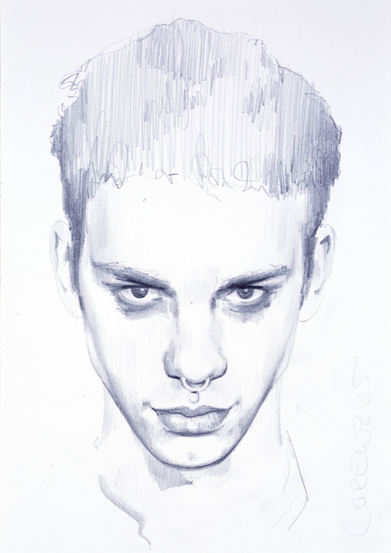 Nr.488_A5 | 2025 | Frank Lorenz | Original ca. 15x20 | gerahmt 24x30cm  mit weissem oder schwarzem Holzrahmen und weissem Passepartout Bleistift | Mischtechnik  auf Papier