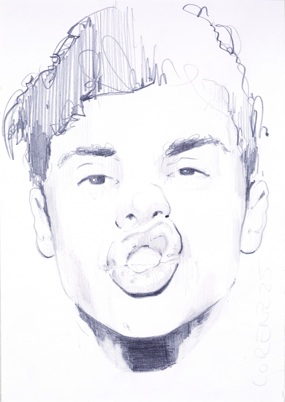 Nr.489_A5 | 2025 | Frank Lorenz | Original ca. 15x20 | gerahmt 24x30cm  mit weissem oder schwarzem Holzrahmen und weissem Passepartout Bleistift | Mischtechnik  auf Papier