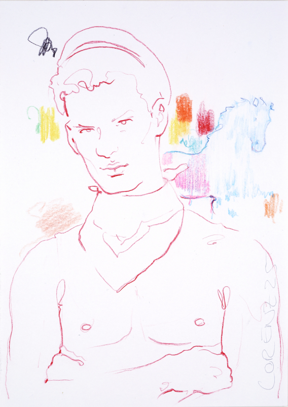 Nr.495_A5 | 2025 | Frank Lorenz | Original ca. 15x20 | gerahmt 24x30cm  mit weissem oder schwarzem Holzrahmen und weissem Passepartout Acryl | Mischtechnik  auf Papier