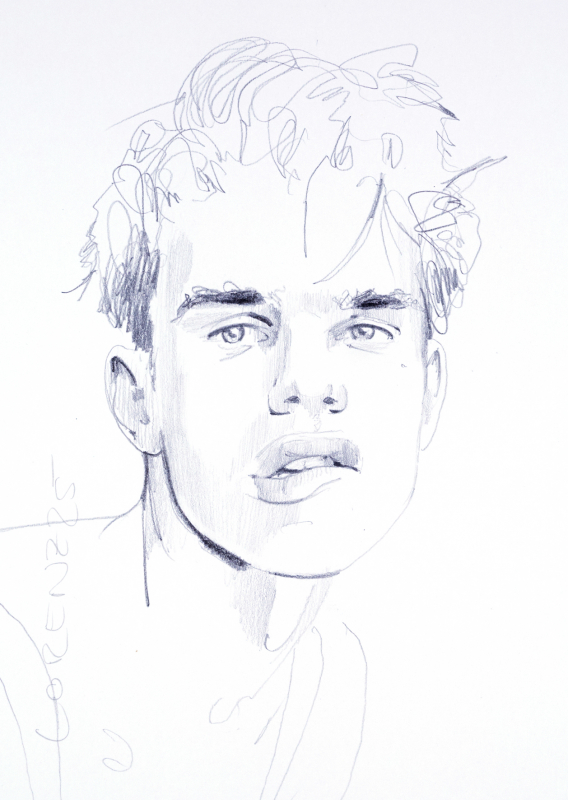 Nr.500_A5 | 2025 | Frank Lorenz | Original ca. 15x20 | gerahmt 24x30cm  mit weissem oder schwarzem Holzrahmen und weissem Passepartout Bleistift | Mischtechnik  auf Papier