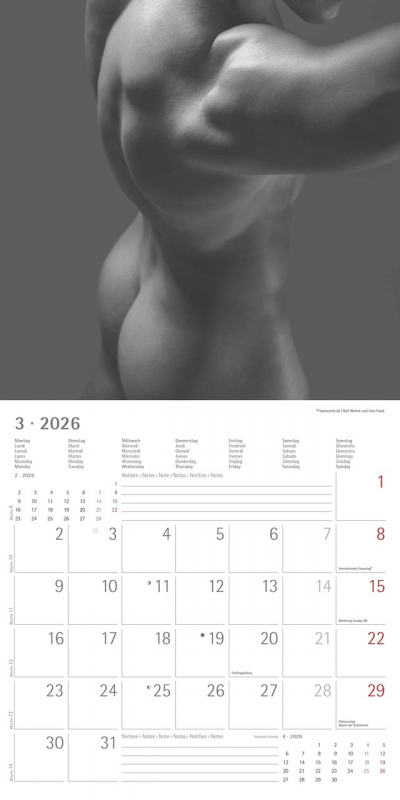 Masculine 2026 | Ralf Wehrle und Uwe Frank | 30 x 30 cm | aufgeklappt 30 x 60 cm Fotografen: Ralf Wehrle und Uwe Frank Black & White Fotodesign Alpha Edition