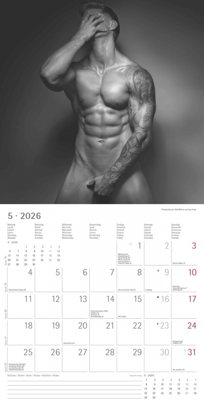Masculine 2026 | Ralf Wehrle und Uwe Frank | 30 x 30 cm | aufgeklappt 30 x 60 cm Fotografen: Ralf Wehrle und Uwe Frank Black & White Fotodesign Alpha Edition