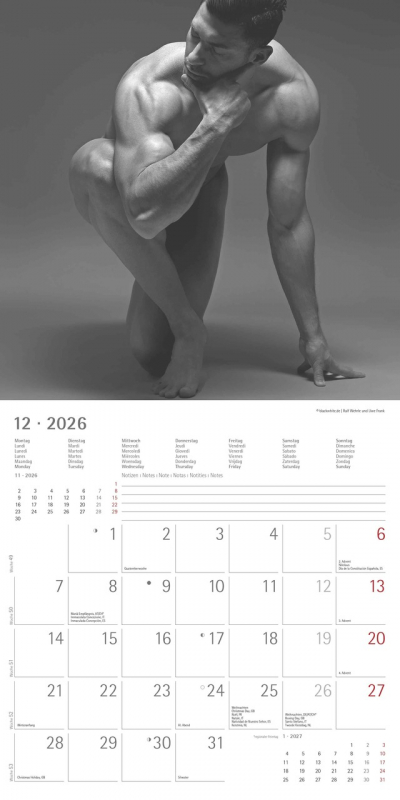 Masculine 2026 | Ralf Wehrle und Uwe Frank | 30 x 30 cm | aufgeklappt 30 x 60 cm Fotografen: Ralf Wehrle und Uwe Frank Black & White Fotodesign Alpha Edition