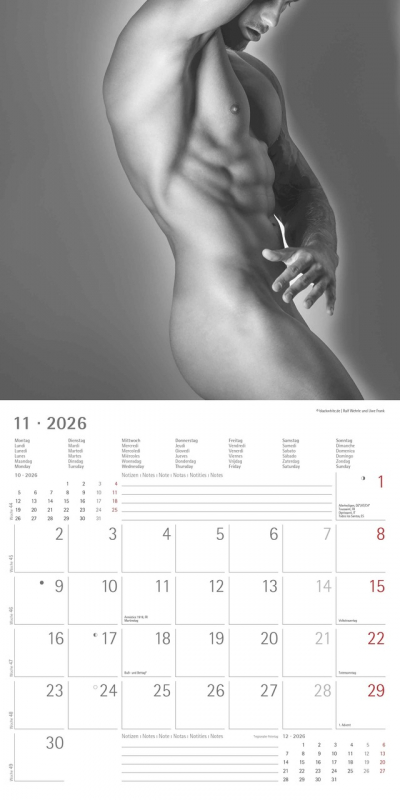 Masculine 2026 | Ralf Wehrle und Uwe Frank | 30 x 30 cm | aufgeklappt 30 x 60 cm Fotografen: Ralf Wehrle und Uwe Frank Black & White Fotodesign Alpha Edition