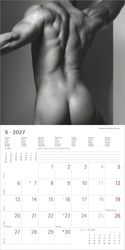Masculine 2026 | Ralf Wehrle und Uwe Frank | 30 x 30 cm | aufgeklappt 30 x 60 cm Fotografen: Ralf Wehrle und Uwe Frank Black & White Fotodesign Alpha Edition