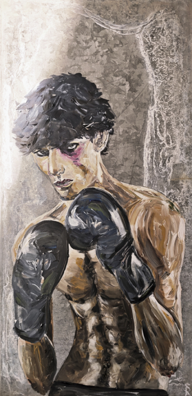"Boxer" 100x50cm | Ralph Schulz Acryl auf Metall