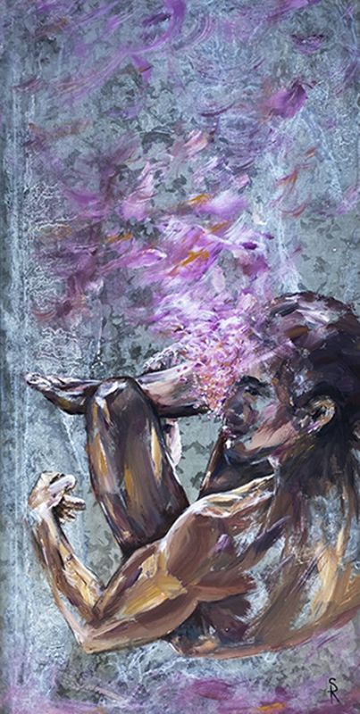 "Purple Dive" 100x50cm | Ralph Schulz Acryl auf Metall