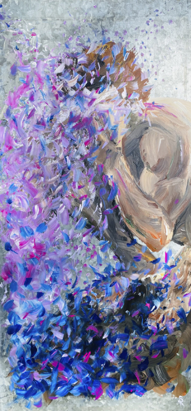"Purple Splash" 100x50cm | Ralph Schulz Acryl auf Metall