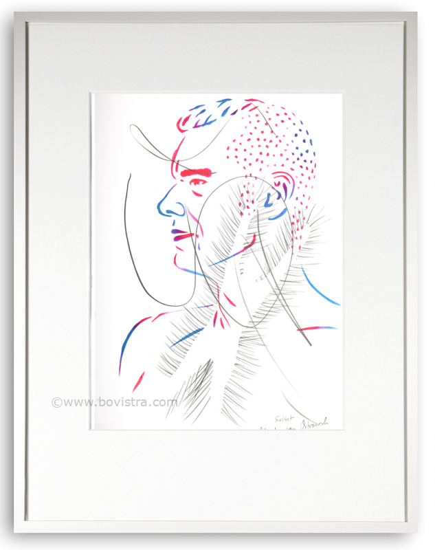 "Selbst, 10.09.2019" | Zeichnung | 2019 | Martin von Ostrowski Sprühlack, Grafit auf Papier | 42 x 29,7 cm gerahmt mit Passepartout und Holzrahmen